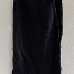 Madewell Dress Womens Small Black Linen Midi Minimalist Capsule Boho Career Photo 0