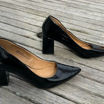 Abound  Audry Black Faux Leather Block‎ Heel Pump size 6.5 Photo 0
