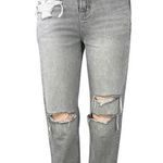 American Eagle Gray Distressed Real Good High Waist Cropped Mom Denim Jeans 0 Photo 0