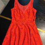 I.N. San Francisco Fit & Flare Lined Orange Lace Dress Size 3 EUC Photo 6