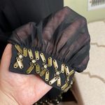 SYLK Black long sheer sleeve 3 straps open back mini dress Photo 11