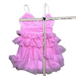 Lulus NWOT  Women's Special Poise Pink Tulle Sleeveless Tiered Mini Dress M Photo 4