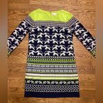 Crown & Ivy  print dress. Size 4. Neon green and navy Photo 6