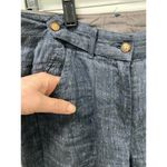 Poetry Linen Blend Pants 4 Blue Woven High Waist Straight Leg Cotton Lagenlook Photo 5