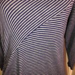 Jessica Simpson  Blue, Gray Stripe Slant Hemline Maternity Tunic 3/4 Sleeve Sz XL Photo 4