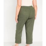 Old Navy  Women Wide Leg Linen Pants 3X Green Comfort Waistband Coastal High Rise Photo 1