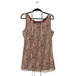 Donna Morgan 100% Silk  Skirt Set Size 14 Brown Vintage Photo 1