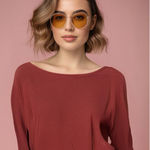 Ariat  Women's Long Sleeve Blouse Red Size‎ Large Round Neck Photo 0