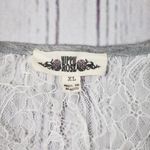 Hippie Rose  Gray White Lace Pocket Tee Tunic Top Size Junior’s XL Photo 6