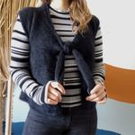Free People Fuzzy Front Tie Angora Crop Vest Sz M Photo 5