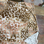 Women's Oddy Leopard Print Short Sleeve Tee One Size Brown Beige Photo 2