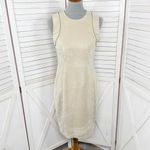 Calvin Klein Faux Suede Sleeveless Knee-Length Sheath Dress Cream Size 4 Photo 1