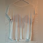 H&M  viscose short cap sleeve red sequin bow white top holiday party; size M Photo 4