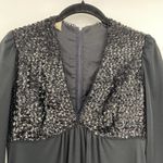 Vintage Shawn Jos 1970s Formal Gown Maxi Dress Black Sequin V Neck Womens Small Photo 4