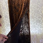 ASOS Brown navy Velvet burnout Paisley stretch Maxi Skirt Sz 4 small like new Photo 1