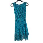 Rachel Roy Dress A Line Sleeveless V Neck Asymmetric Leopard Print Blue 0 Photo 1