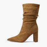 Nine West Women's Unni Brown Block Heel Slouch Boot Photo 8