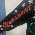 Vintage Bonnie Boerer Black Velour Beaded Sequin Hollywood Sweatshirt 80s med Photo 6