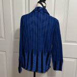 EO Design Royal Blue and Black Striped Cowl Neck Sweater Size L Photo 2
