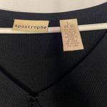 Apostrophe ‎ Womens Black V Neck Sweater with Tie Size Large 14/16 Pullover Knit Photo 2