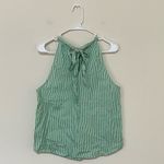 J.Crew Printed Tie-Neck Cotton Poplin Top in Sunray Stripe Kelly Ivo Size 10 Photo 4