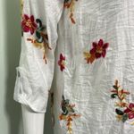Kindred  boho white button down embroidered blouse small Photo 2
