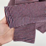 Madewell  Striped Bodysuit Top Crewneck Long Sleeve Red Navy White Medium Photo 8
