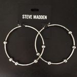 Steve Madden New  Floating Silver Balls Hoops Photo 0