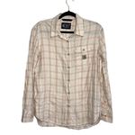 Carhartt Loose Fit 100% Cotton Cream Button Down Plaid Shirt Photo 0