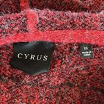Cyrus  Red & Black Windowpane Hooded Sweater Jacket Cozy Warm Winter XS Photo 3
