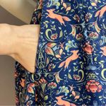 Pink Martini Dress Fox Print Blue Floral A-Line Lined Small Women Cap Sleeves Photo 10