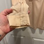 ZARA  Woman Popover Blouse Peach Black Piping Large Mod‎ Boho Flowy Career Photo 5