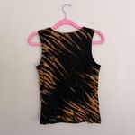 Fashion Bug Y2K BLACK AND ORANGE  MESH OVERLAY TANK TOP Photo 4