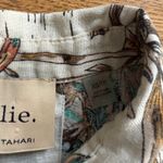 Elie Tahari Tropical Linen Button Down SZ XS Boho Crop Boxy Tropical Vacation Photo 3