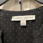 Larry Levine black with white polka dots drawstring waist lined dress. EUC. Photo 3