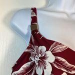 MiracleSuit 3 PIECE Cherry Red Surplice Hibiscus Tankini & 2 Bottoms SZ 10 36DD Photo 4