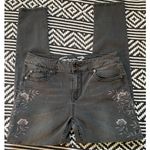 Seven 7 Jeans Black Floral Embroidered Skinny Jeans Photo 11