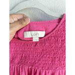 Loft Women's Hot Pink Clip Smocked Dots Long Sleeve Ruffle Blouse Top Size Large Photo 9