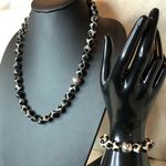 SIMON SEBBAG Black White Tortoise Agate Sterling Silver Necklace & Bracelet Set Photo 10