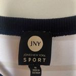 Jones New York Sport Women’s Size M Striped Lightweight Top White Black Trim Top Photo 1