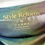 Style Reform Rainbow Multi Color Metallic Cropped Leggings Size Medium Purple Photo 5