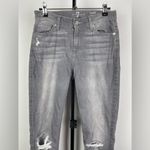 7 For All Mankind  Gray Gwenevere Distressed‎ Skinny Leg Ankle Jeans Photo 1