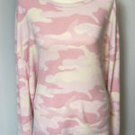 Time and Tru bubble gum pink and cream military print sweater. Size XL. Photo 0
