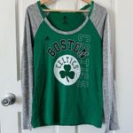 Adidas Boston Celtics Women’s Raglan Fitted Long Sleeve Tee Green Gray Size M Photo 0