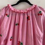 Pink City Prints Pink Beatrice Cotton Strawberry Embroidered Blouse Large Photo 10