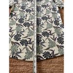 Chico's Floral Print Cotton Short Sleeve V Neck Top Size 0/S Beige Green Purple Photo 2