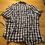Unique Vintage NWT  cherry gingham blouse xl Photo 6