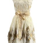 Anthropologie Moulinette Soeurs Dress Strapless Gold Ikat 4 NWT Linen Cotton Photo 0