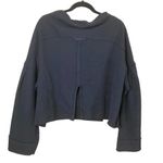 Free People  Black Bunny Cropped Boat Neck Pullover Photo 9