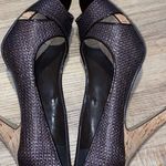 Nine West Brown Wicker Cork Heels Open Toe Pumps NWOTS Photo 7